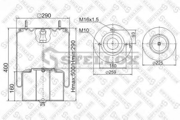 Кожух пневматической рессоры STELLOX 90-47181-SX
