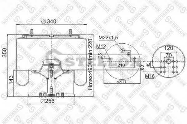 Кожух пневматической рессоры STELLOX 90-48813-SX