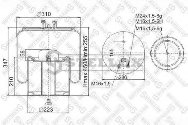 Кожух пневматической рессоры STELLOX 90-49121-SX