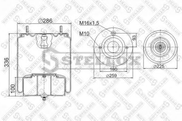 Кожух пневматической рессоры STELLOX 90-49251-SX