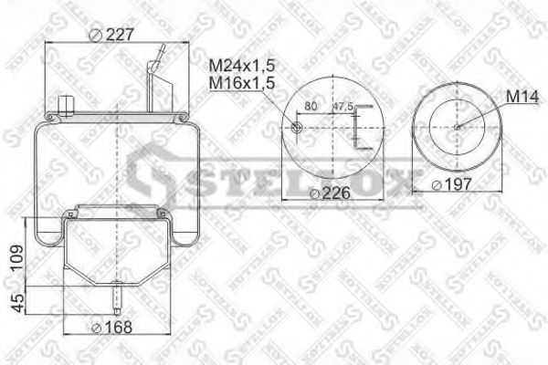 Кожух пневматической рессоры STELLOX 90-64201-SX