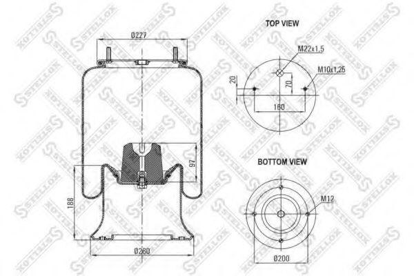 Кожух пневматической рессоры STELLOX 90-91210-SX