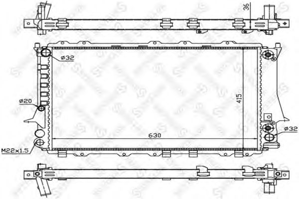 Радиатор, охлаждение двигателя STELLOX 10-25541-SX