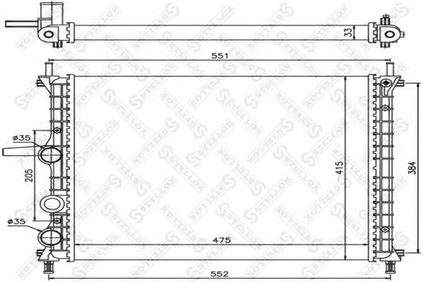 Радиатор, охлаждение двигателя STELLOX 10-25721-SX