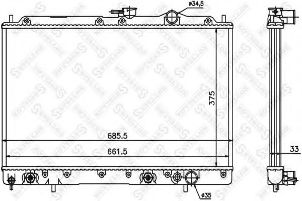 Радиатор, охлаждение двигателя STELLOX 10-25945-SX