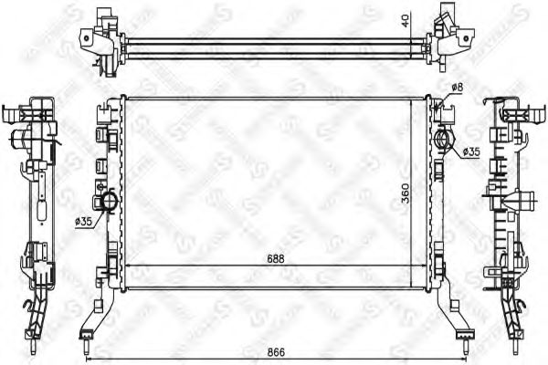 Радиатор, охлаждение двигателя STELLOX 10-26168-SX