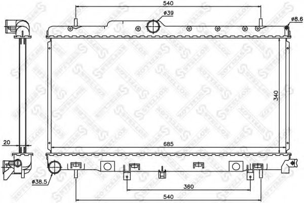 Радиатор, охлаждение двигателя STELLOX 10-26246-SX