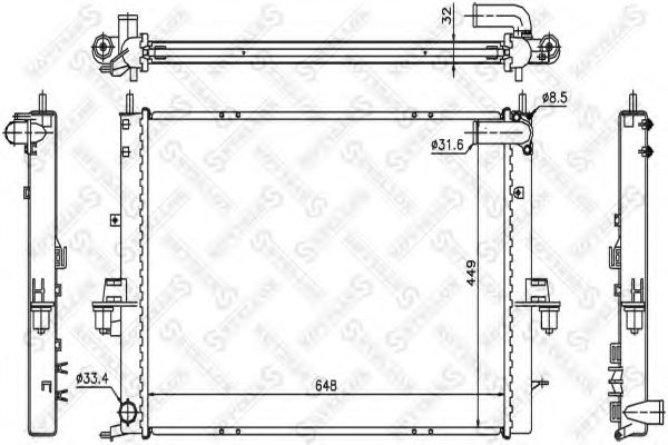 Радиатор, охлаждение двигателя STELLOX 10-26282-SX