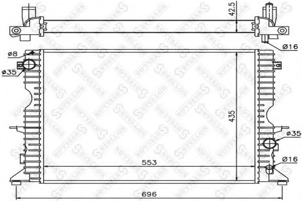 Радиатор, охлаждение двигателя STELLOX 10-26284-SX