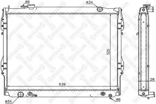 Радиатор, охлаждение двигателя STELLOX 10-26298-SX
