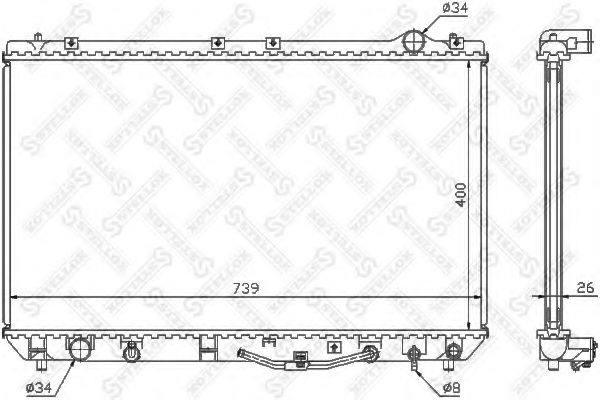Радиатор, охлаждение двигателя STELLOX 10-26374-SX