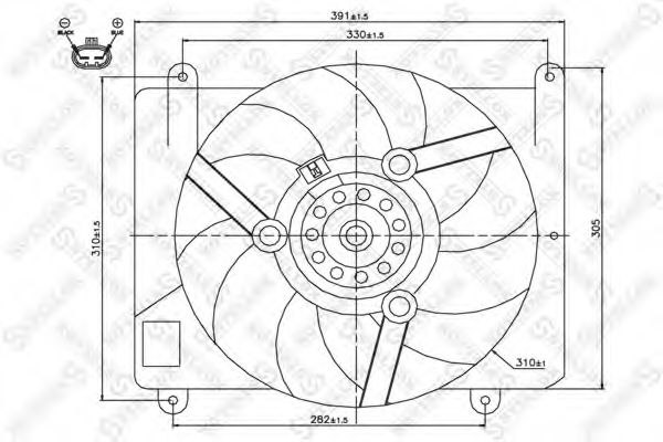 Вентилятор, охлаждение двигателя STELLOX 29-99059-SX