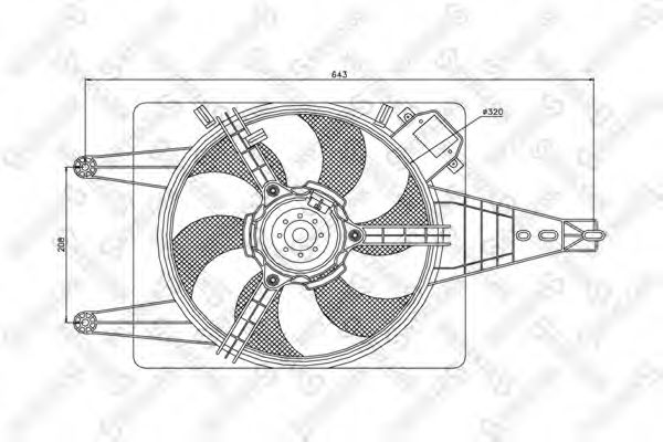 Вентилятор, охлаждение двигателя STELLOX 29-99079-SX