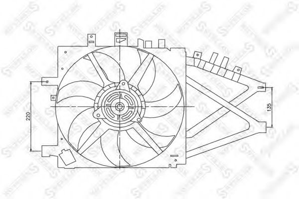 Вентилятор, охлаждение двигателя STELLOX 29-99122-SX