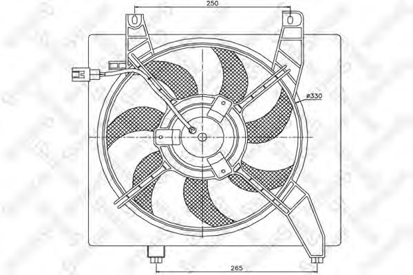 Вентилятор, охлаждение двигателя STELLOX 29-99184-SX