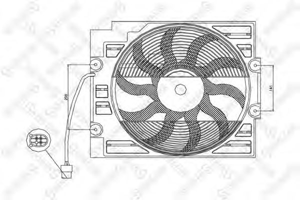 Вентилятор, охлаждение двигателя STELLOX 29-99331-SX