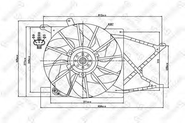 Вентилятор, охлаждение двигателя STELLOX 29-99337-SX