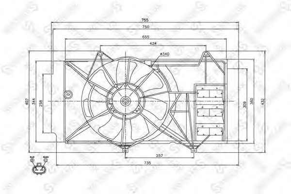 Вентилятор, охлаждение двигателя STELLOX 29-99338-SX