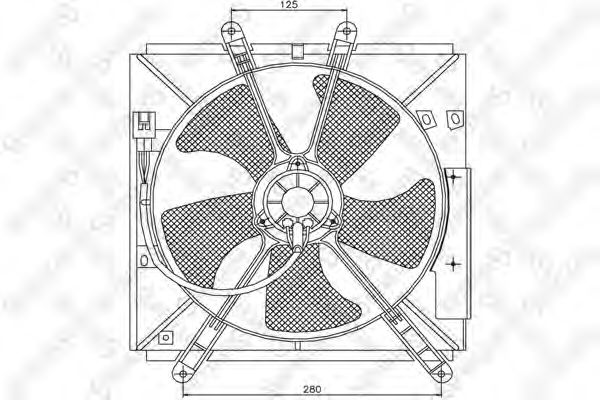 Вентилятор, охлаждение двигателя STELLOX 29-99343-SX