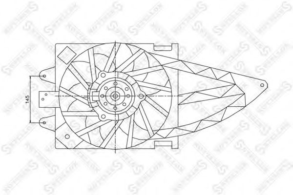 Вентилятор, охлаждение двигателя STELLOX 29-99374-SX