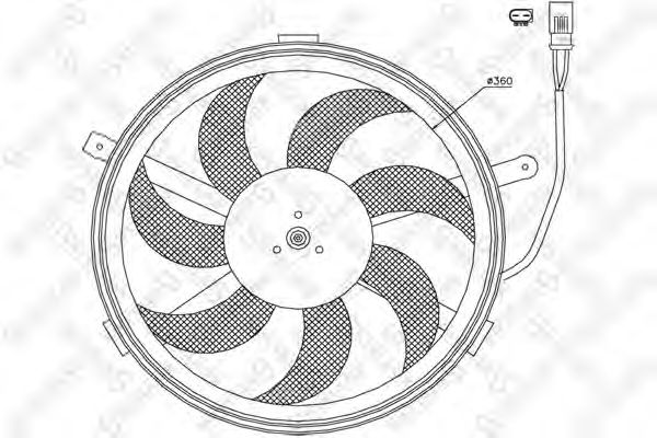 Вентилятор, охлаждение двигателя STELLOX 29-99395-SX