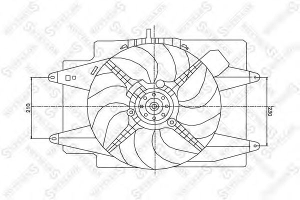 Вентилятор, охлаждение двигателя STELLOX 29-99396-SX