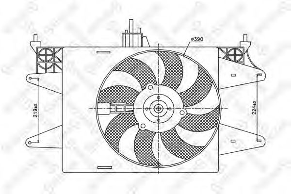 Вентилятор, охлаждение двигателя STELLOX 29-99398-SX