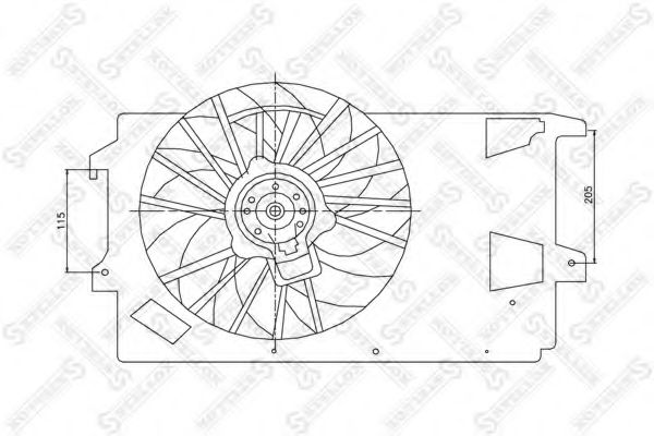 Вентилятор, охлаждение двигателя STELLOX 29-99437-SX
