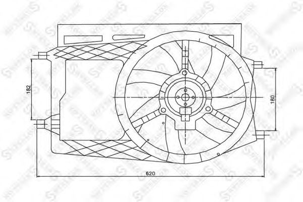 Вентилятор, охлаждение двигателя STELLOX 29-99452-SX