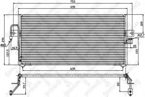 Конденсатор, кондиционер STELLOX 10-45317-SX