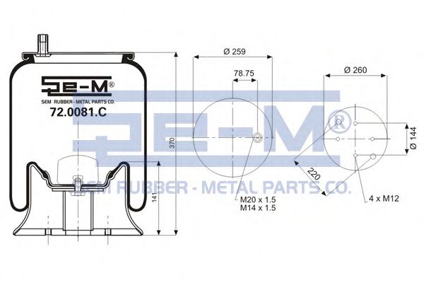 Кожух пневматической рессоры SAMRO 2500915