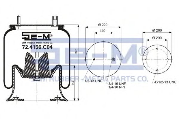 Кожух пневматической рессоры SEM LASTIK 72.4156.C04