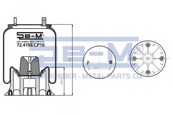 Кожух пневматической рессоры SEM LASTIK 72.4156.CP10