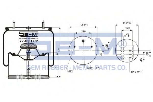 Кожух пневматической рессоры SEM LASTIK 72.4881.CP