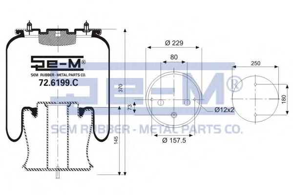 Кожух пневматической рессоры SEM LASTIK 72.6199.C