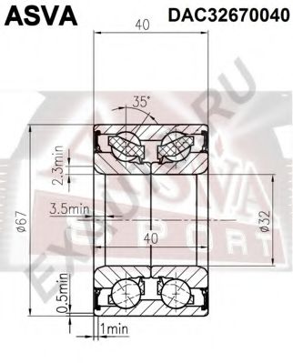 Подшипник ступицы колеса ASVA DAC32670040