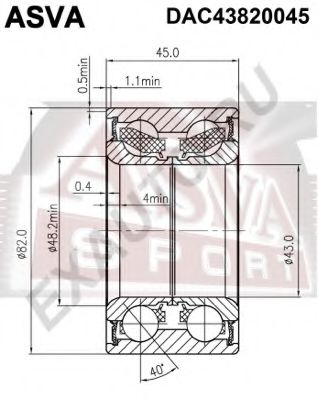 Подшипник ступицы колеса ASVA DAC43820045