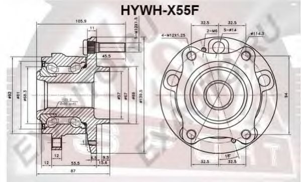 Ступица колеса ASVA HYWH-X55F