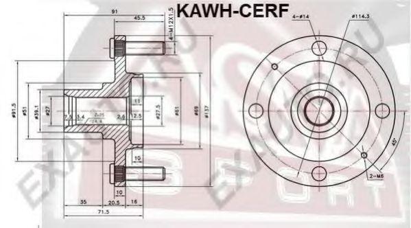 Ступица колеса ASVA KAWH-CERF