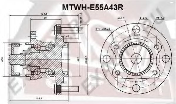 Ступица колеса ASVA MTWH-E55A43R