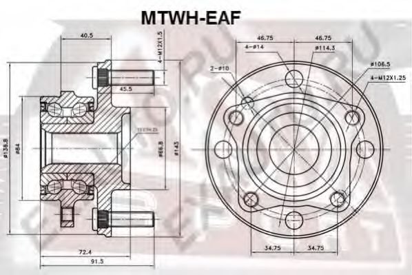 Ступица колеса ASVA MTWH-EAF