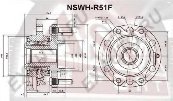 Ступица колеса ASVA NSWH-R51F