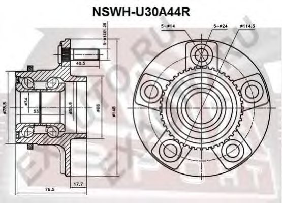 Ступица колеса ASVA NSWH-U30A44R