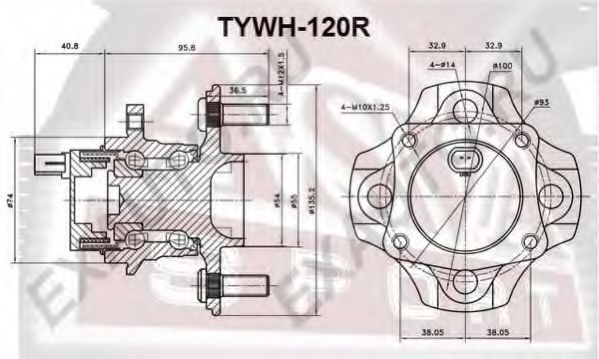 Ступица колеса ASVA TYWH-120R