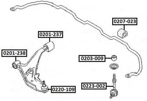 Несущий / направляющий шарнир ASVA 0220-109