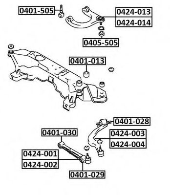 Рычаг независимой подвески колеса, подвеска колеса ASVA 0424-003