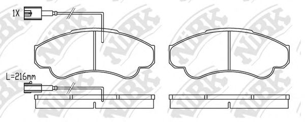 Комплект тормозных колодок, дисковый тормоз NiBK PN0220W
