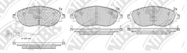 Комплект тормозных колодок, дисковый тормоз NiBK PN0559W