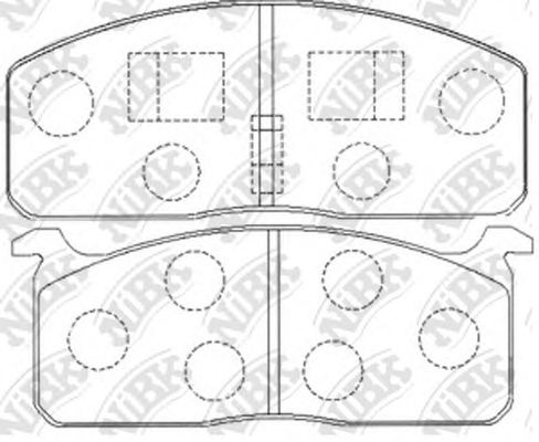 Комплект тормозных колодок, дисковый тормоз NiBK PN1042