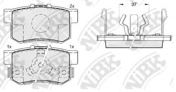 Комплект тормозных колодок, дисковый тормоз NiBK PN8807